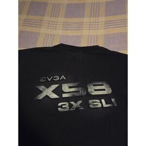 Vtg Nvidia EVGA X58 3x SLI NForce T Shirt Video Game Card Promo RARE Graphics
